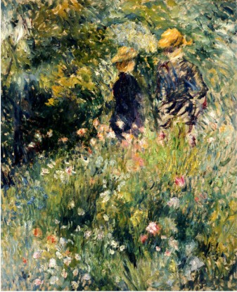 Conversation Dans Une Roseraie 1876 - Pierre-Auguste Renoir painting on canvas